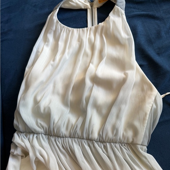 Alice + Olivia Ombre Halter Maxi Dress in Light Blue to Charcoal - Picture 10 of 14